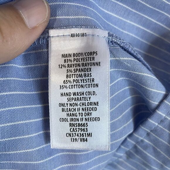 NEW Caslon Blue‎ Mixed Media Contrasting Hem Top - Picture 4 of 7